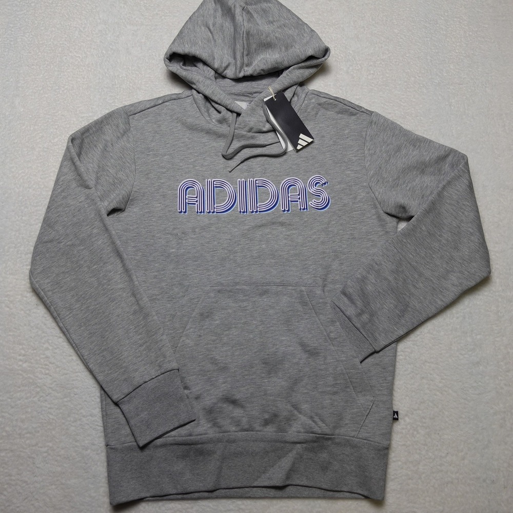 Adidas Hoodie Men S Grey M EVO LIN HD KD4730 Graphic Logo Pullover